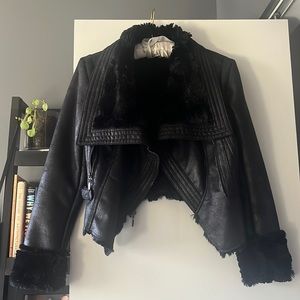 Faux suede and fur timed jacket